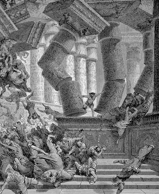 Samson destroying the house of Dagon